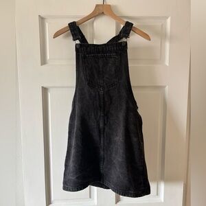 Black Denim Overall Dress